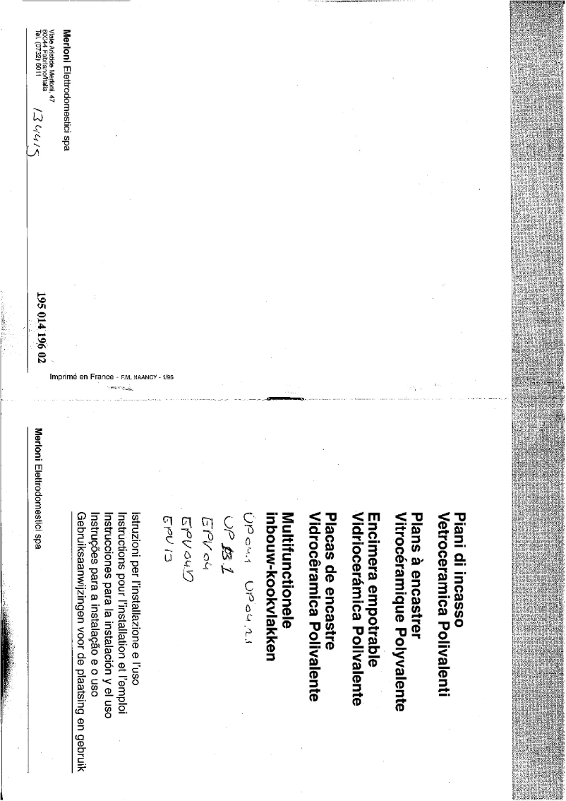 Image de la première page du manuel de l'appareil VP 13.1