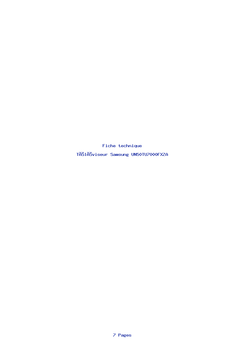 Image de la première page du manuel de l'appareil UN50TU7000FXZA