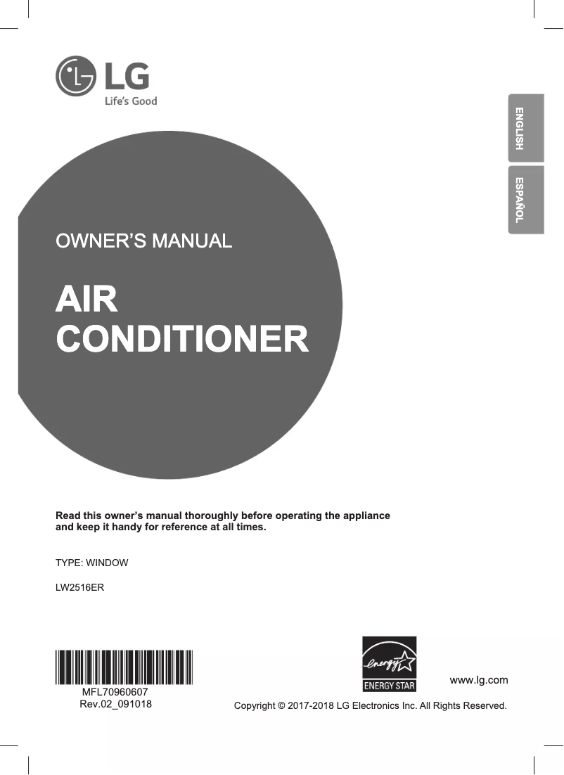 Página 1 del manual Manual de usuario LG LW2516ER