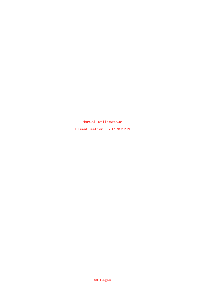 Page 1 de la notice Manuel utilisateur LG HSN12ISM