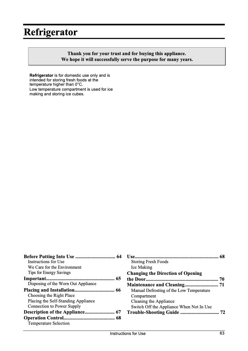Page 1 de la notice Manuel utilisateur Gorenje R 090
