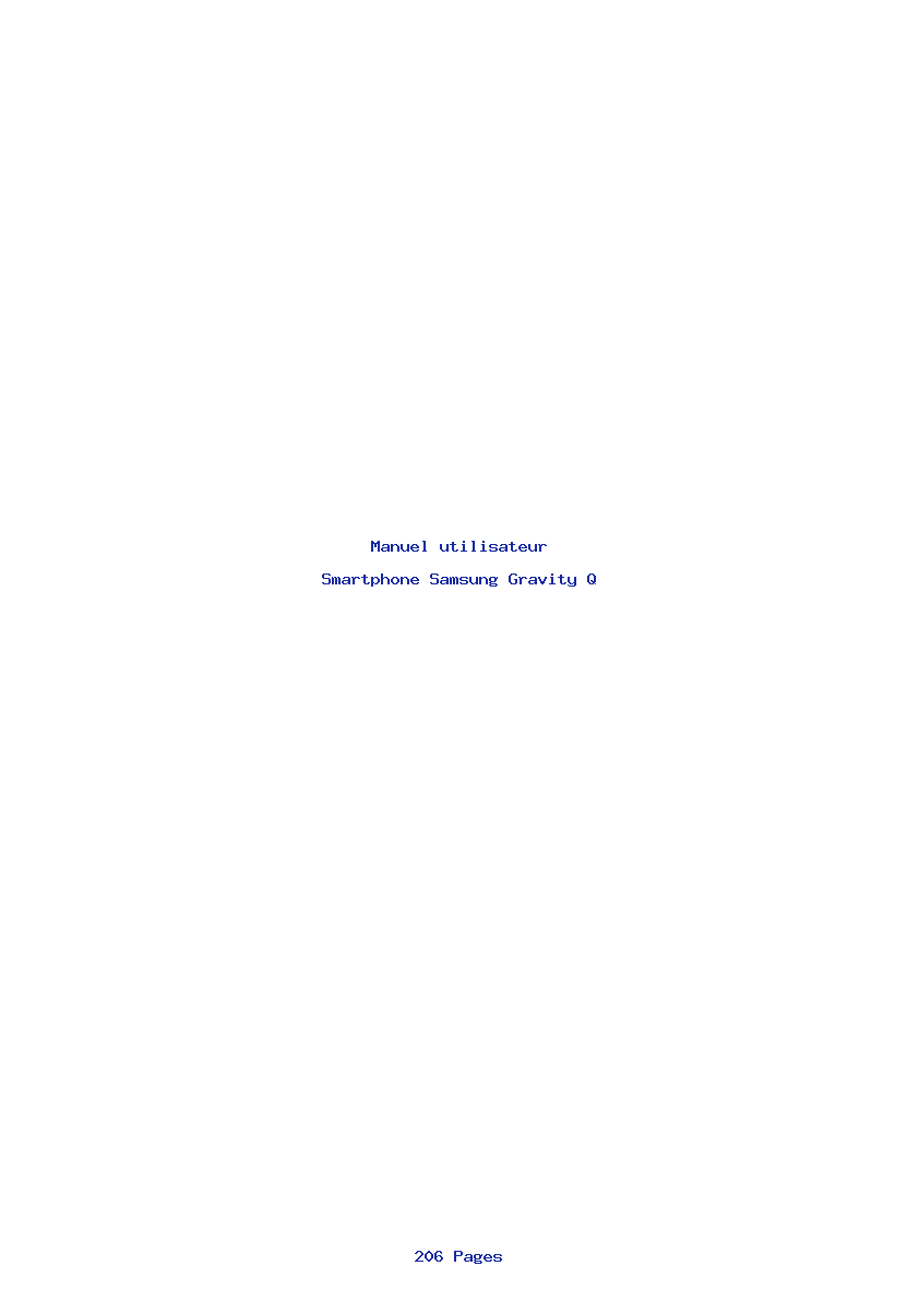 Page 1 de la notice Manuel utilisateur Samsung Gravity Q
