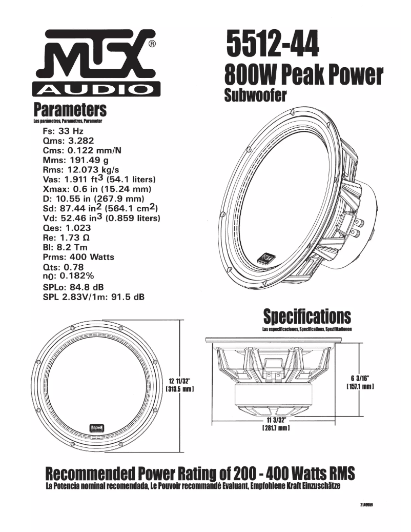 Página 1 del manual Manual de usuario MTX Audio 5512-44