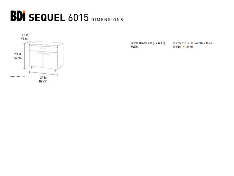 Page 1 de la notice Fiche technique BDI Sequel 6015