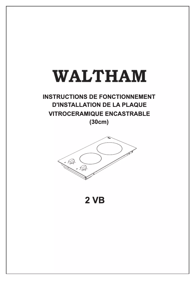 Page 1 de la notice Manuel utilisateur Waltham 2 VB