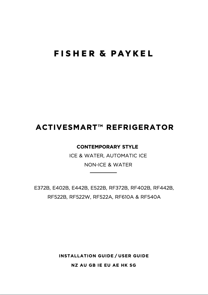 Página 1 del manual Manual de usuario Fisher & Paykel RF442BLPX8