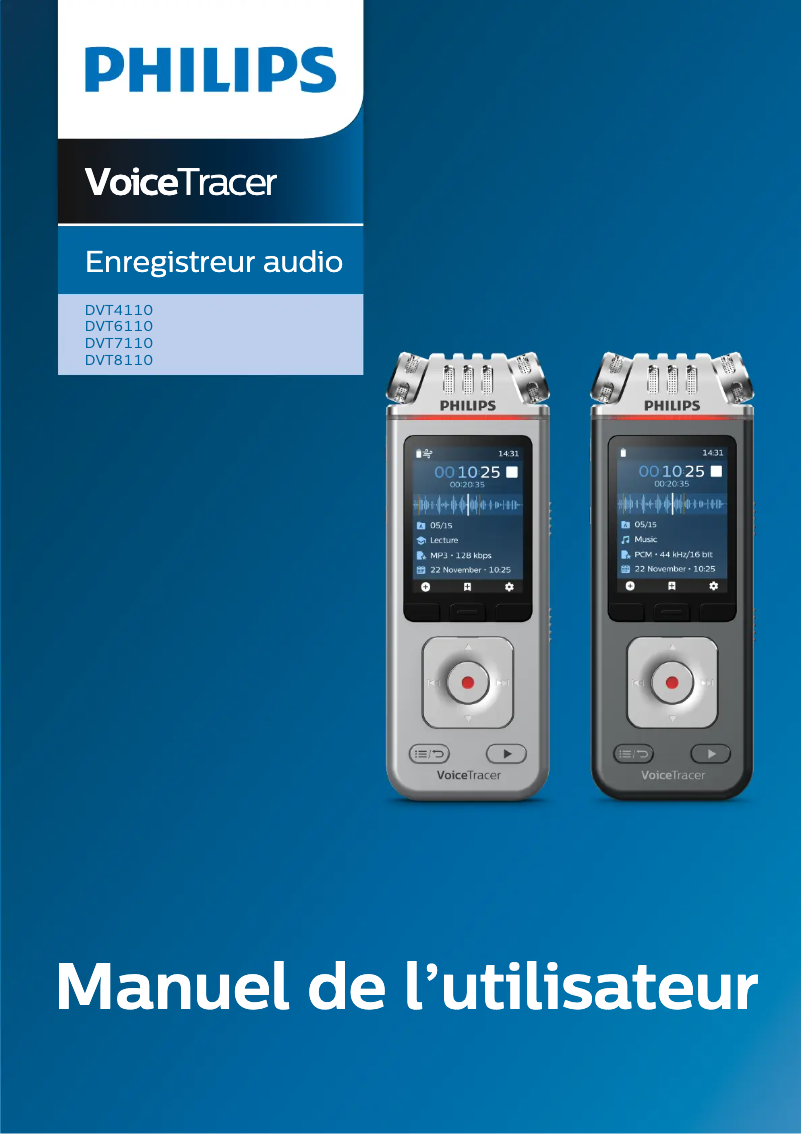 Page n°1 - Manuel utilisateur Philips Voice Tracer DVT8110
