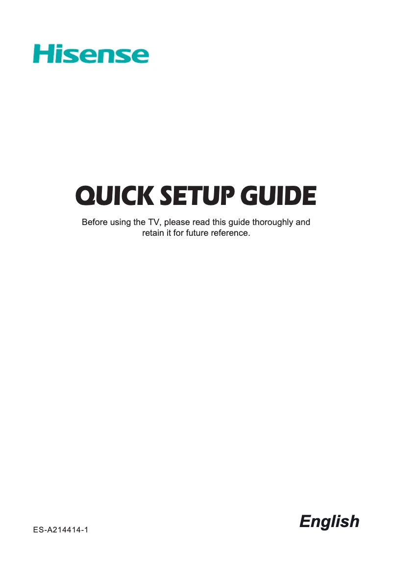 Página 1 del manual Manual de usuario Hisense 55A6BG