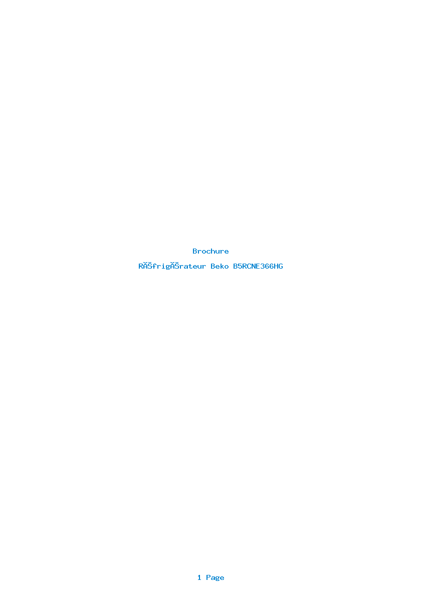Page 1 de la notice Brochure Beko B5RCNE366HG
