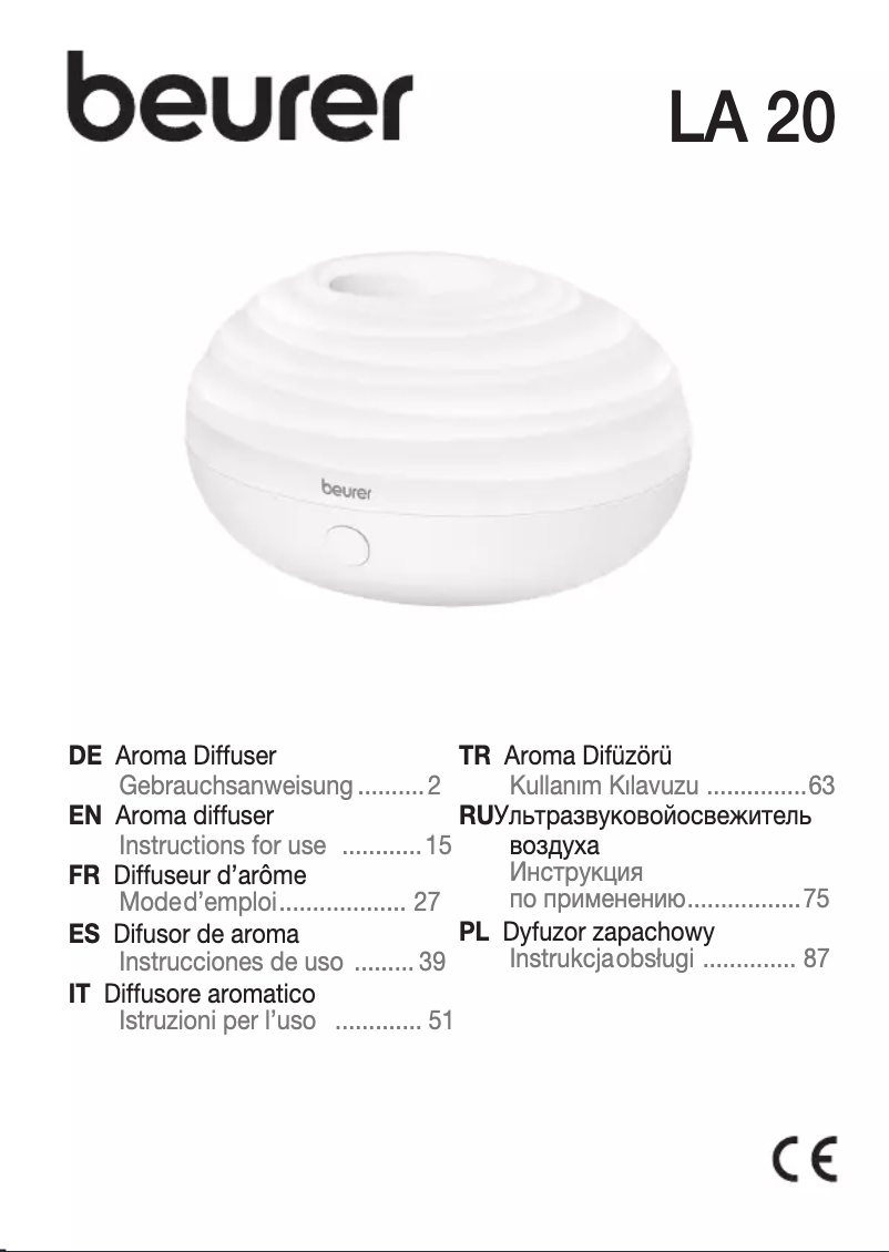 Página 1 del manual Manual de usuario Beurer LA 20