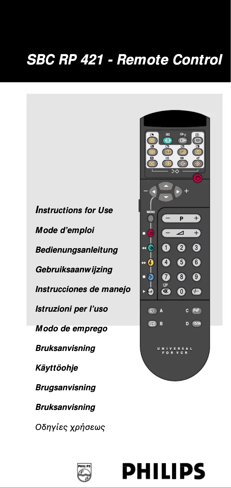 Page n°1 - Manuel utilisateur Philips SBC RP 421