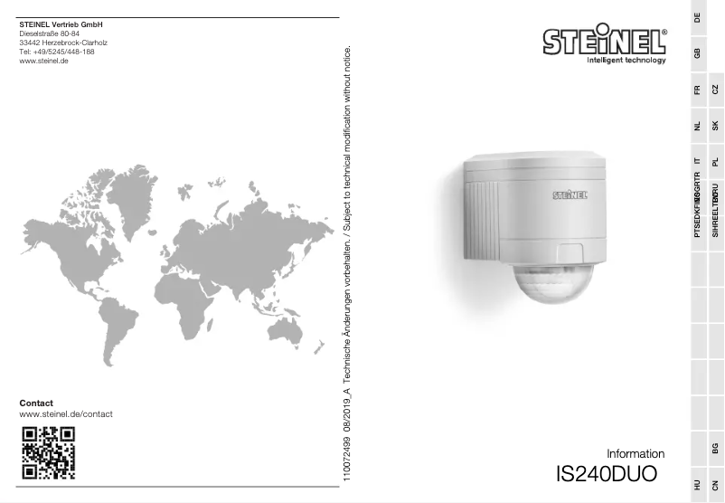 Page 1 de la notice Manuel utilisateur Steinel IS 240 DUO