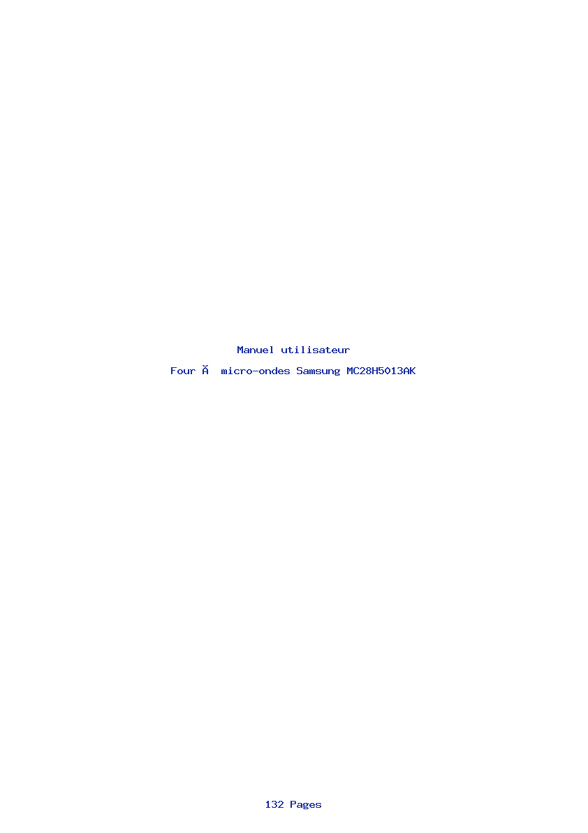 Page 1 de la notice Manuel utilisateur Samsung MC28H5013AK