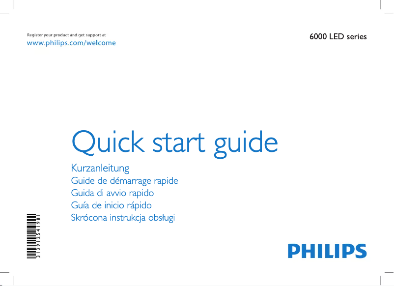 Page n°1 - Guide de démarrage rapide Philips 55PFL6606H