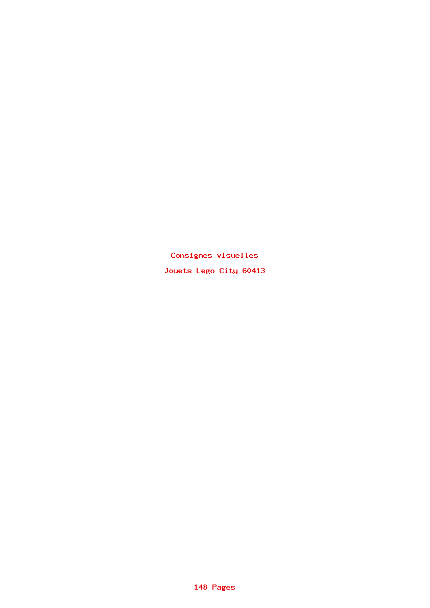 Page 1 de la notice Consignes visuelles Lego City 60413