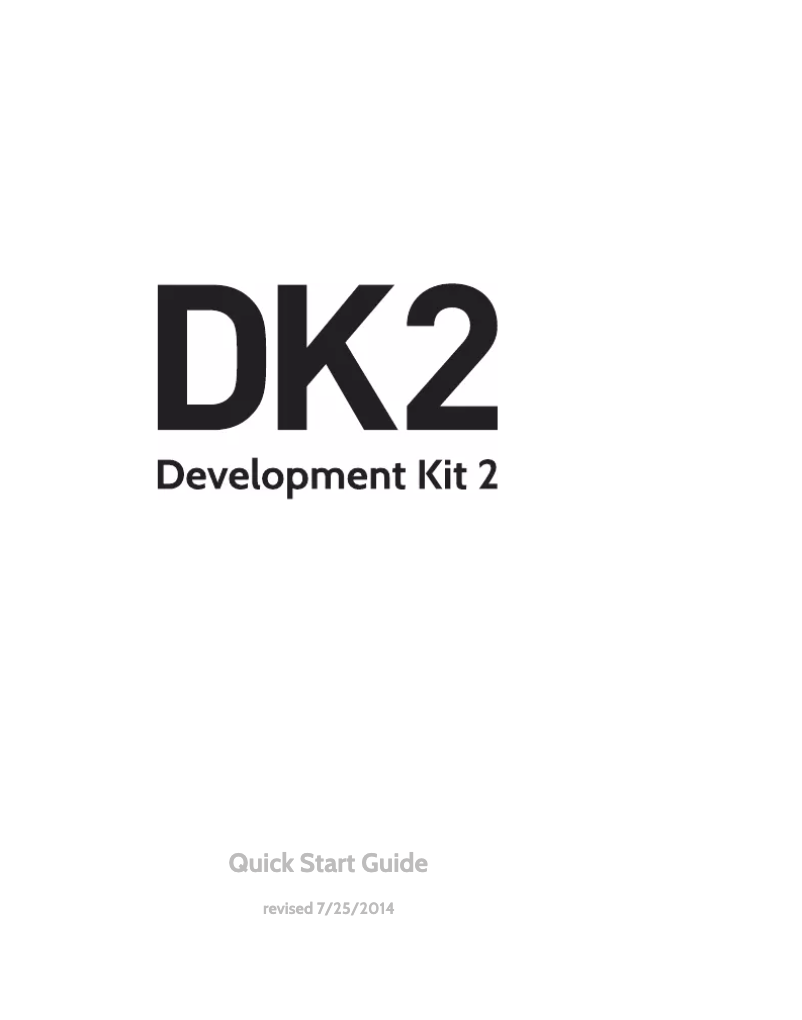 Página 1 del manual Manual de usuario Oculus VR DK2 Development Kit 2