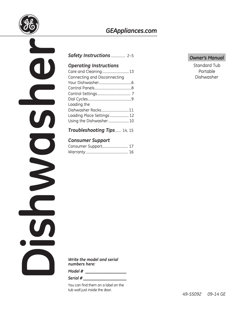 Page 1 de la notice Mode d'emploi GE GSC3500DWW