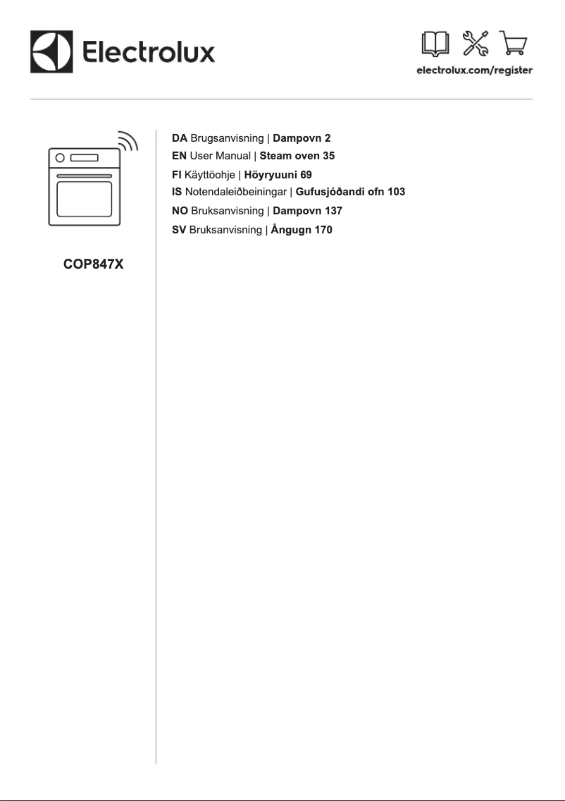 Página 1 del manual Manual de usuario Electrolux COP847X