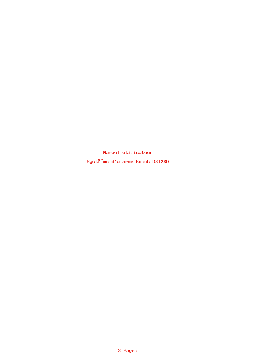Page 1 de la notice Manuel utilisateur Bosch D8128D