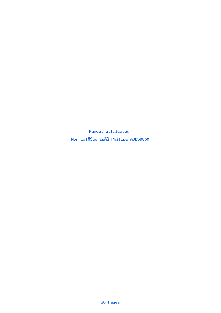 Page 1 de la notice Manuel utilisateur Philips ADD5980M