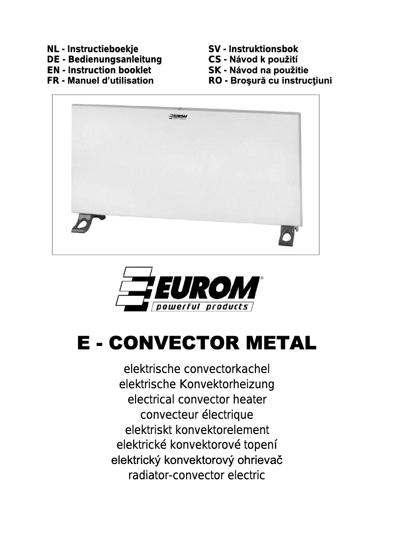 Page 1 of the manual User Manual Eurom E-Convect Metal