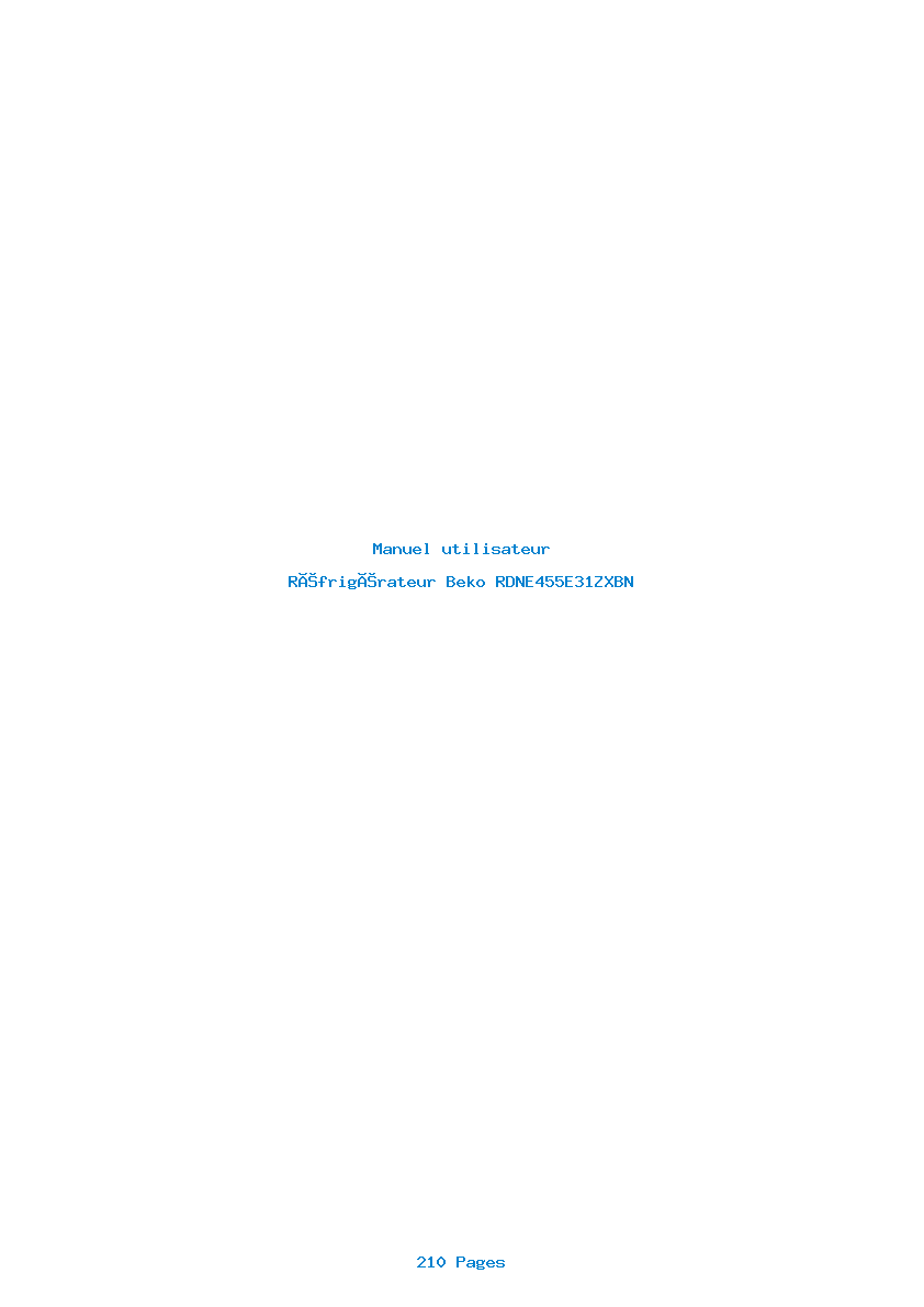 Page 1 de la notice Manuel utilisateur Beko RDNE455E31ZXBN