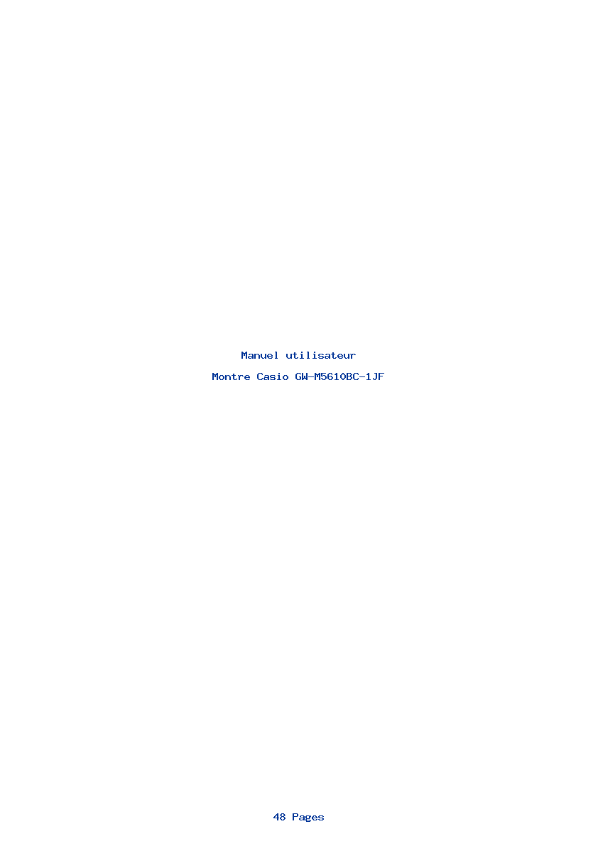 Page 1 de la notice Manuel utilisateur Casio GW-M5610BC-1JF