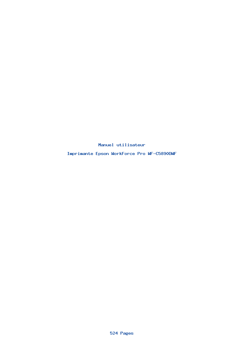 Page 1 de la notice Manuel utilisateur Epson WorkForce Pro WF-C5890DWF