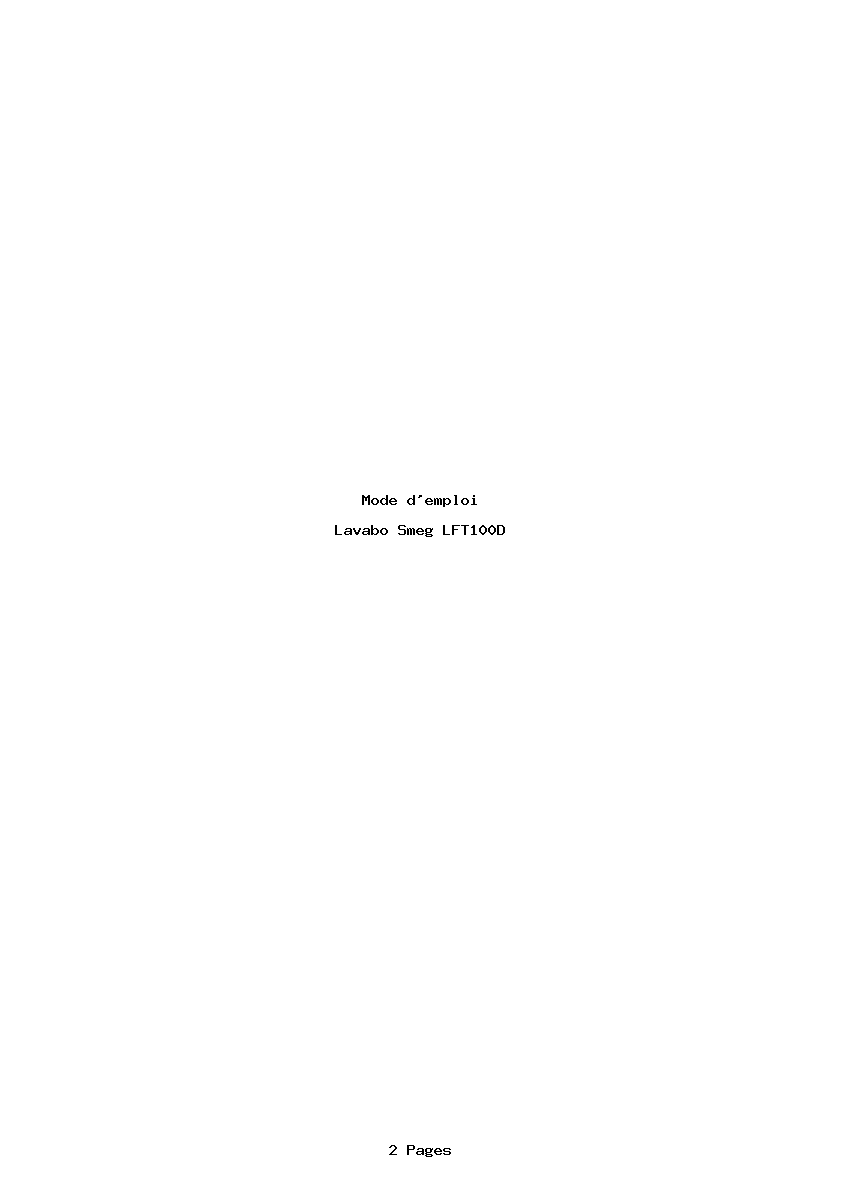 Page 1 de la notice Mode d'emploi Smeg LFT100D