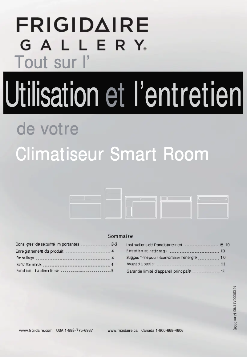 Page 1 de la notice Manuel utilisateur Frigidaire FGRQ06L3T1