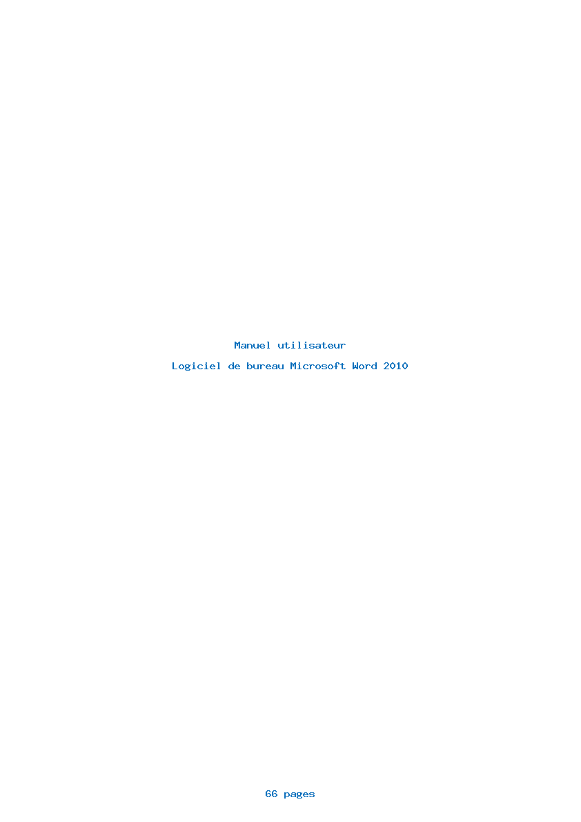 Page 1 de la notice Manuel utilisateur Microsoft Word 2010