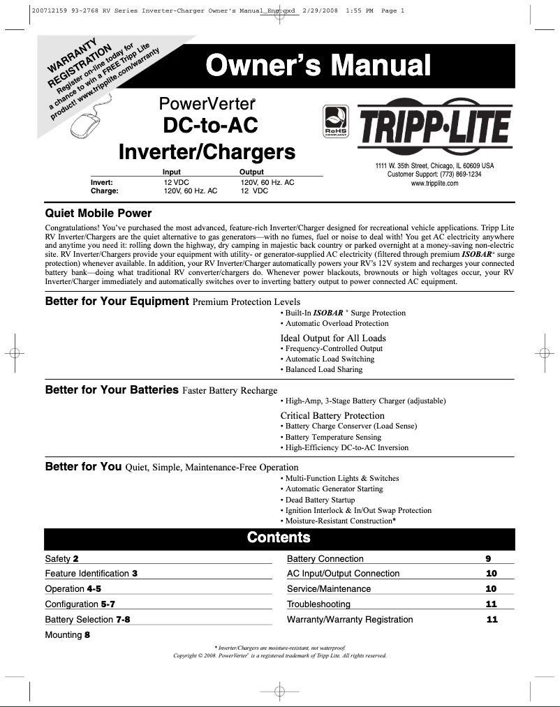 Página 1 del manual Manual de usuario Tripp Lite PowerVerter RV1250ULHW