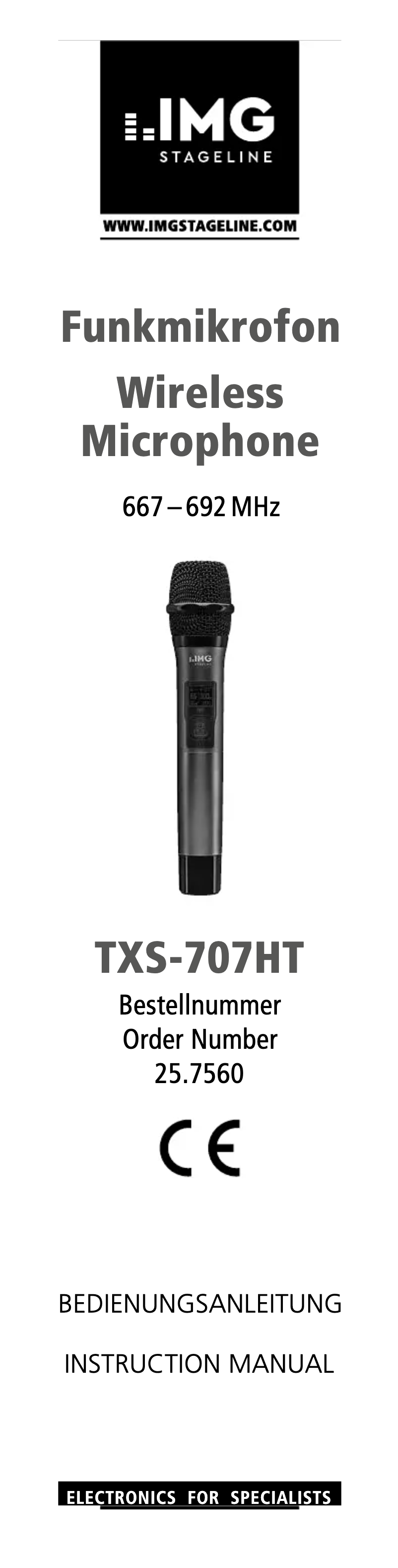 Page 1 of the manual User Manual IMG Stageline TXS-707HT