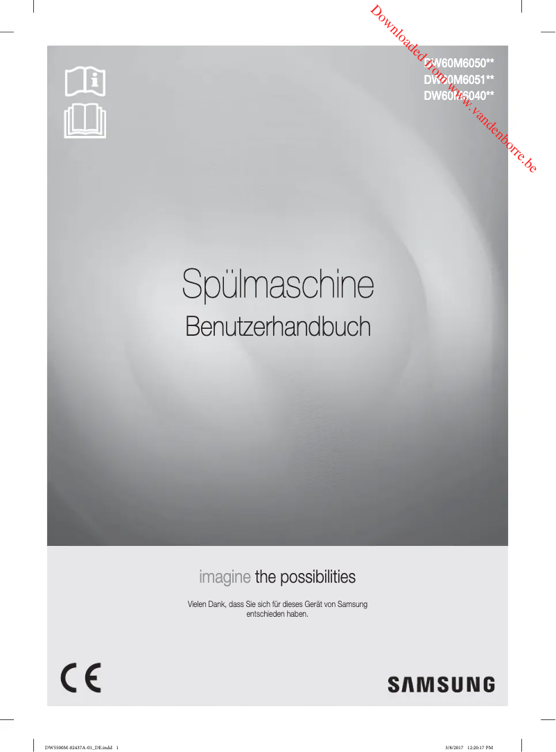 Page 1 de la notice Manuel utilisateur Samsung DW60M6040SS