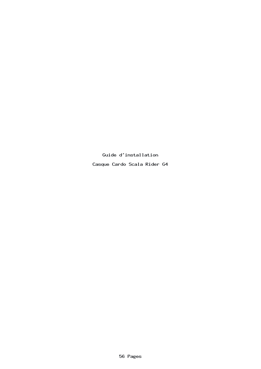 Page 1 de la notice Guide d'installation Cardo Scala Rider G4