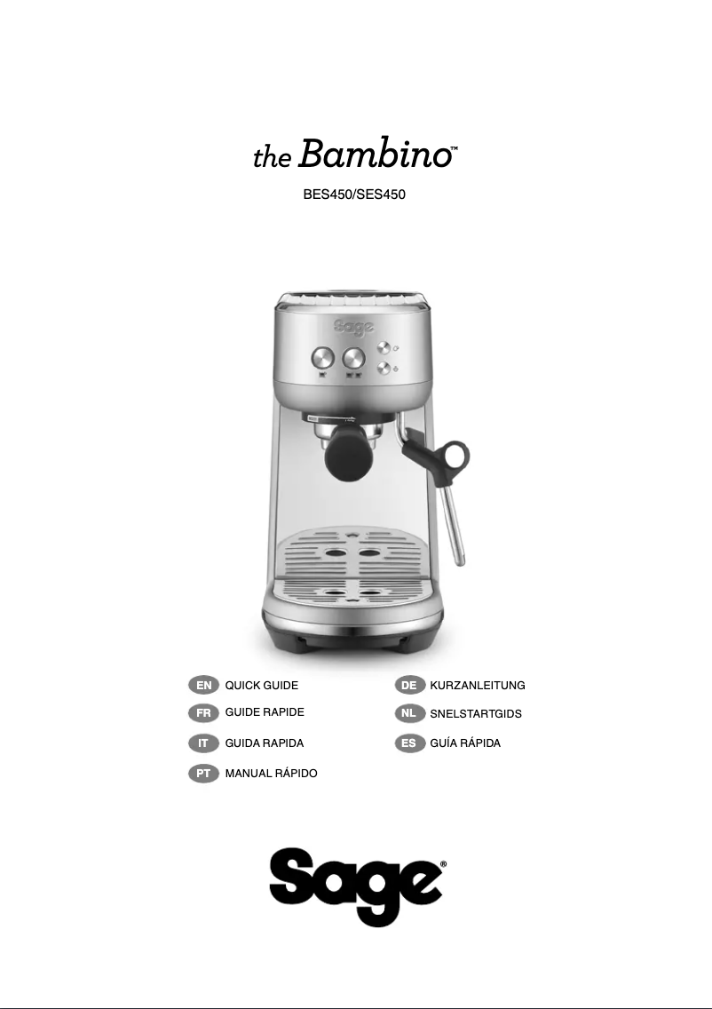 Page 1 de la notice Manuel utilisateur Sage The Bambino BES450