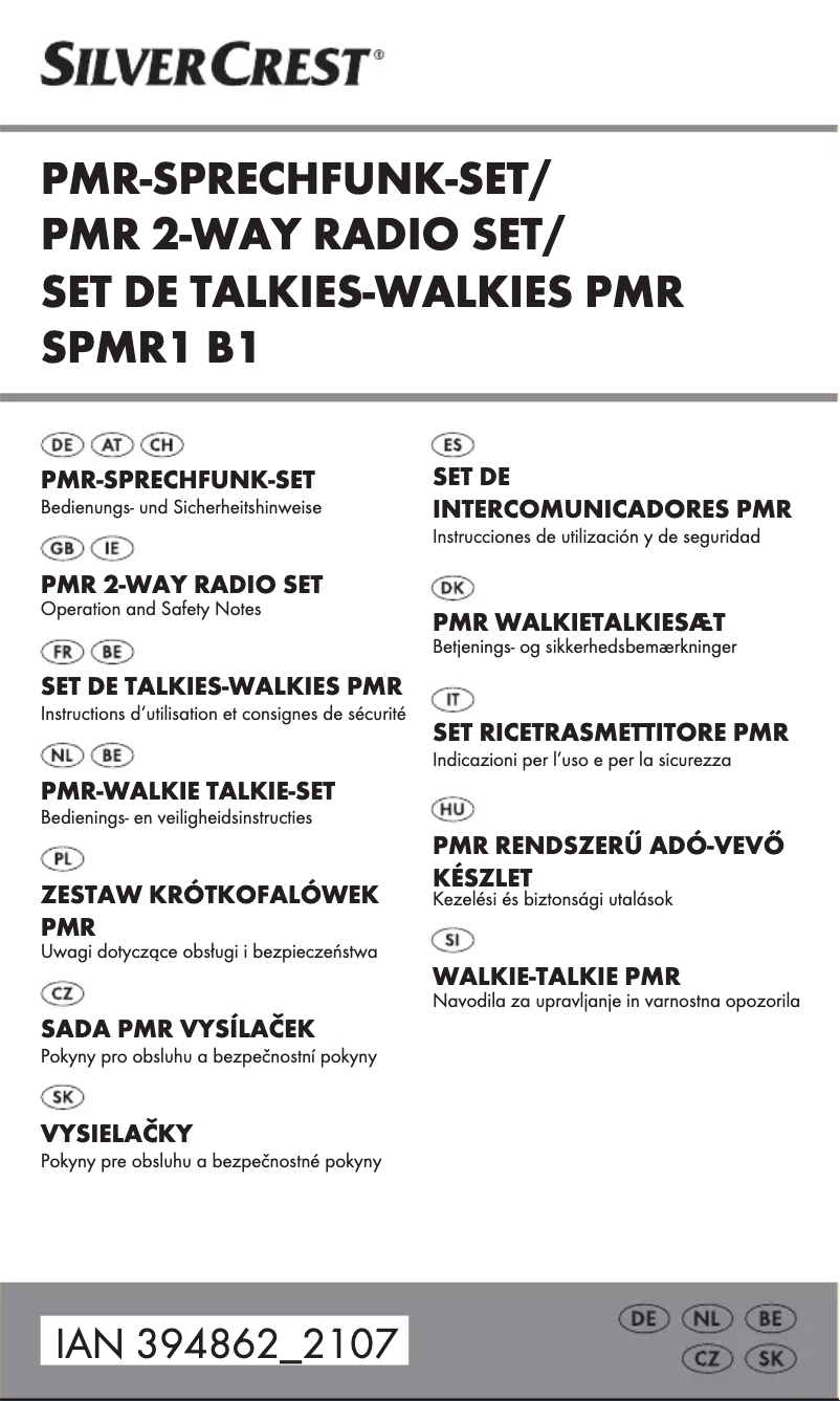 Page 1 de la notice Manuel utilisateur SilverCrest SPMR1 B1