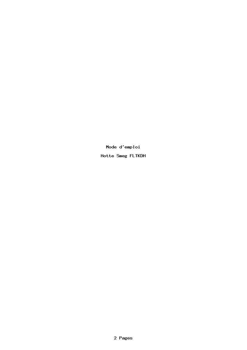 Page 1 de la notice Mode d'emploi Smeg FLTKDH