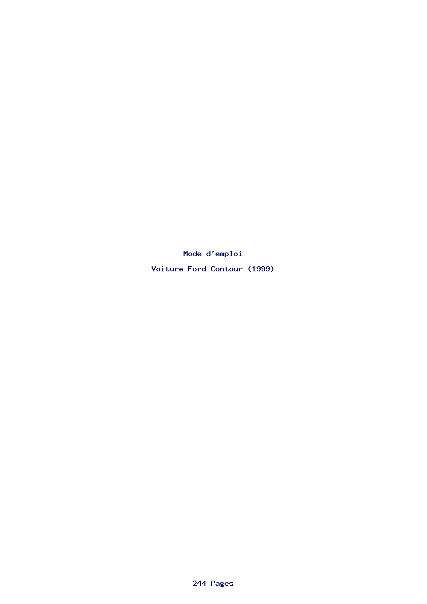Page 1 de la notice Mode d'emploi Ford Contour (1999)