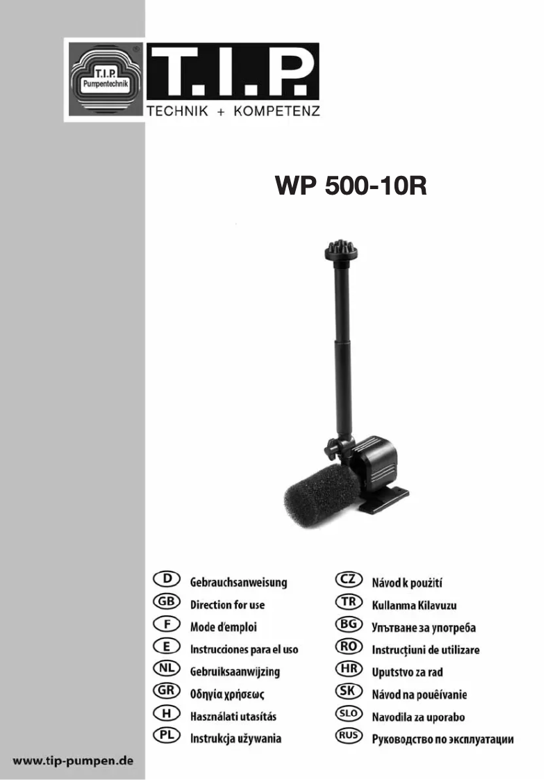 Página 1 del manual Manual de usuario T.I.P. WP 500-10 R