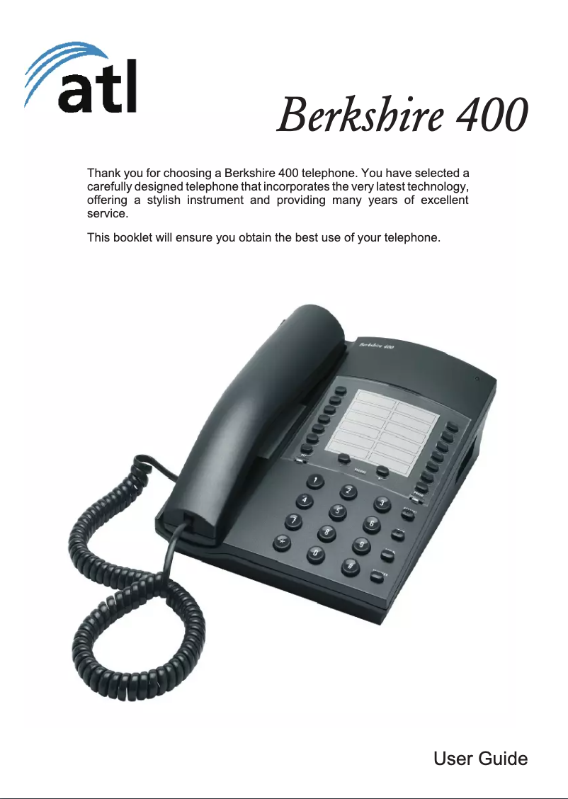 Page n°1 - Manuel utilisateur ATL Berkshire 400