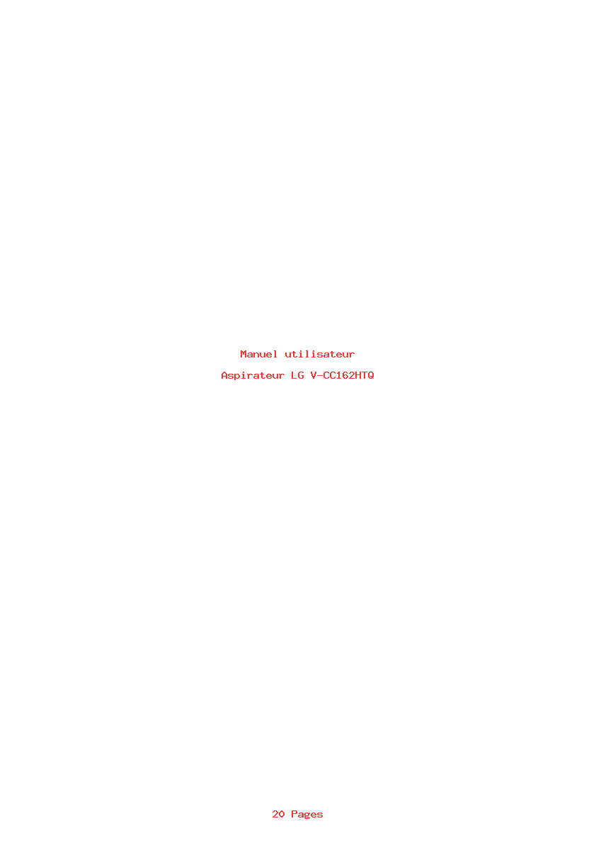 Page 1 de la notice Manuel utilisateur LG V-CC162HTQ