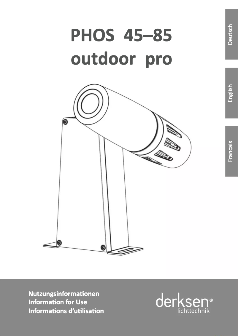 Page 1 de la notice Manuel utilisateur Derksen PHOS 45 outdoor pro