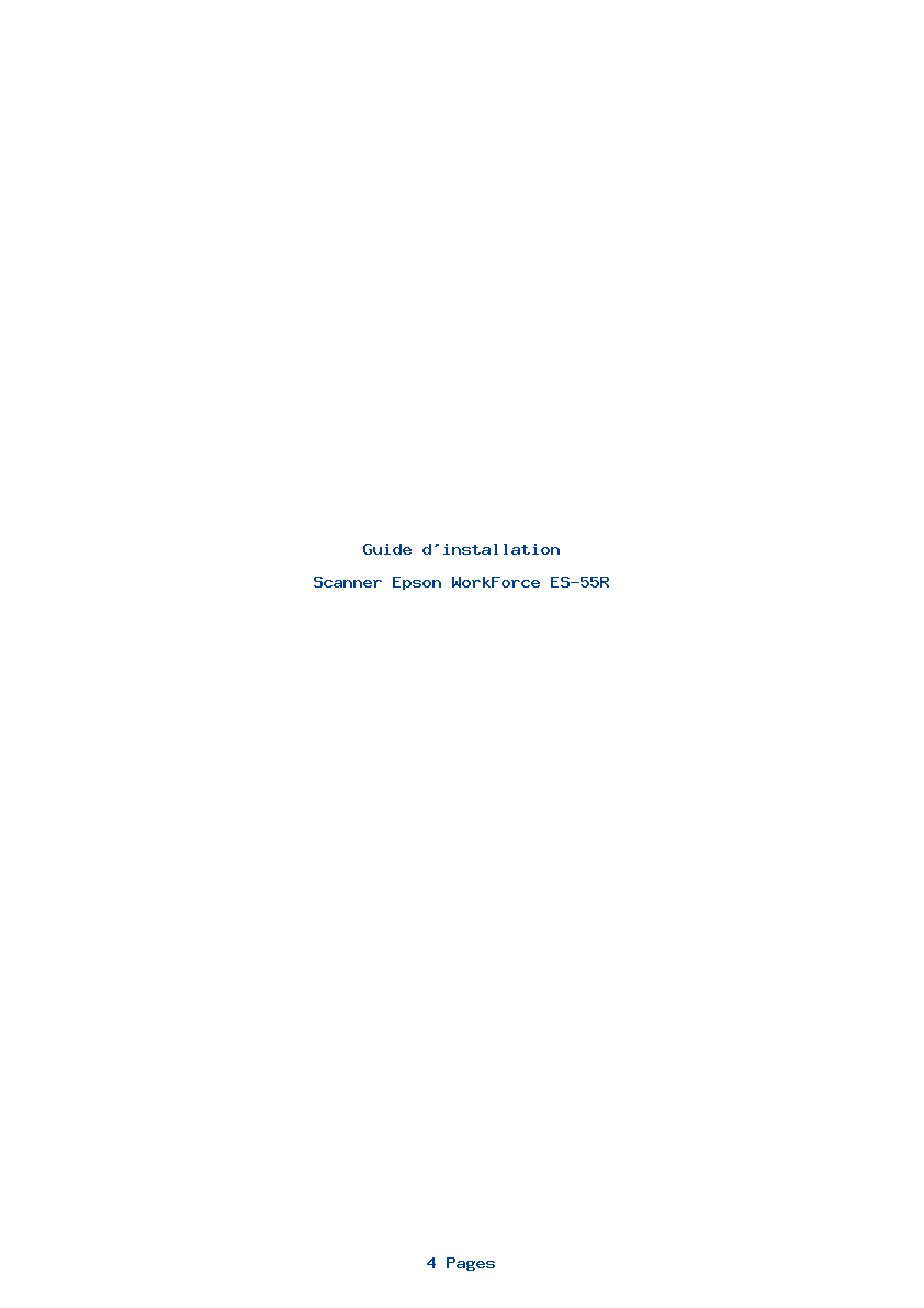 Page 1 de la notice Guide d'installation Epson WorkForce ES-55R