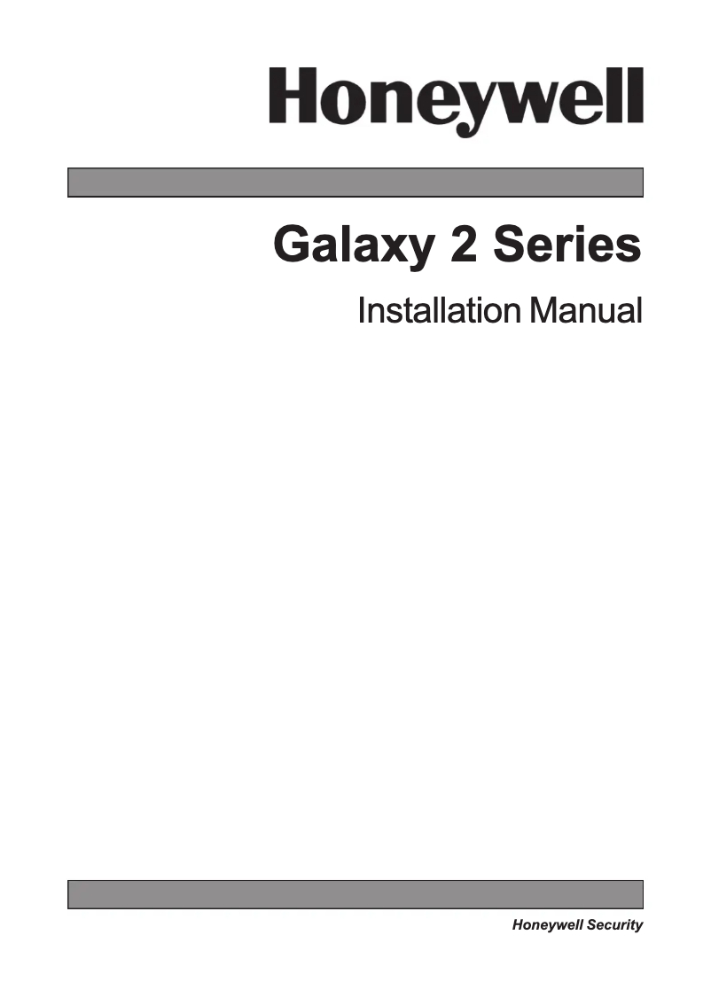 Page 1 de la notice Manuel utilisateur Honeywell Galaxy 2 Series