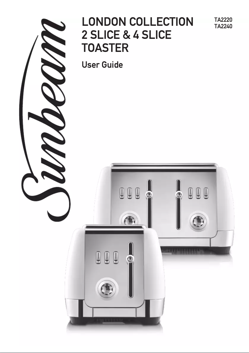 Page 1 de la notice Manuel utilisateur Sunbeam London Collection TA2240