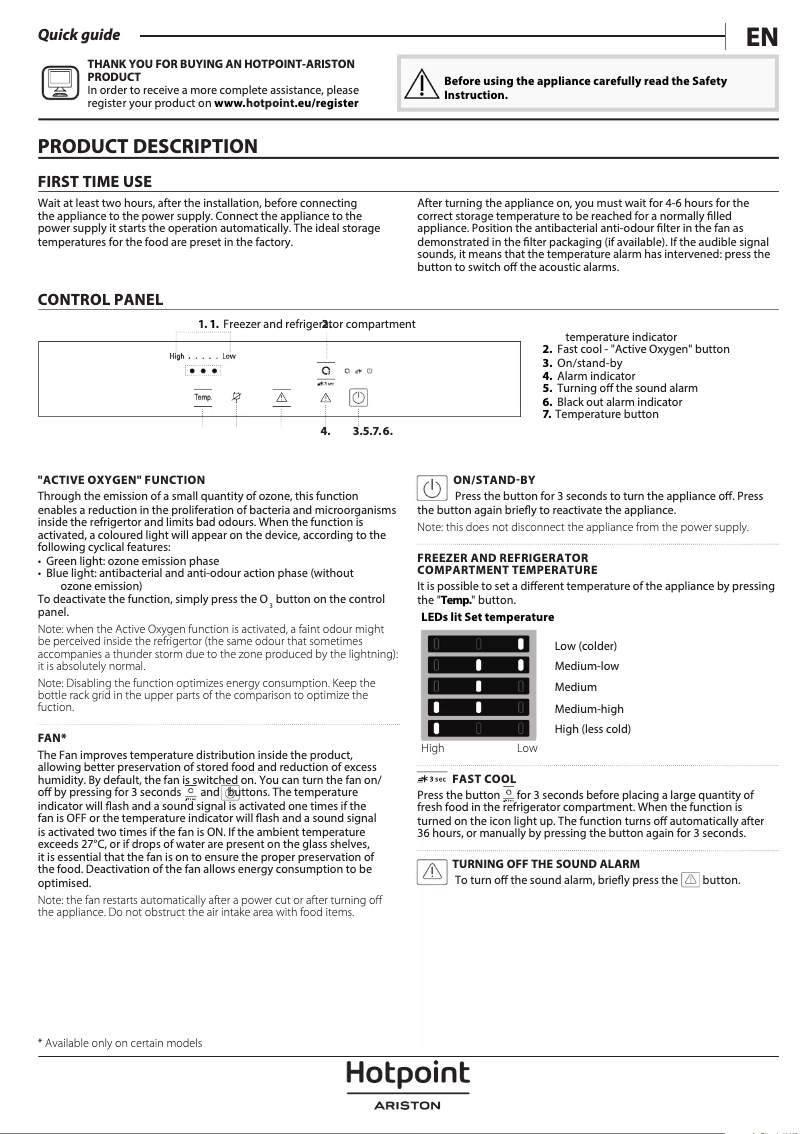 Página 1 del manual Manual de usuario Hotpoint BCB 4010 E O31