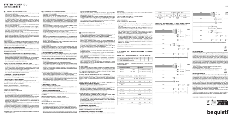 Page 1 de la notice Manuel utilisateur Be Quiet! System Power 10 U