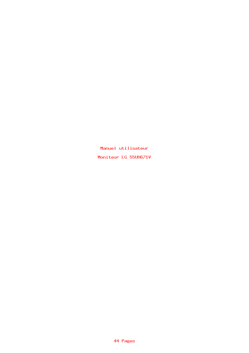 Page 1 de la notice Manuel utilisateur LG 55UH671V