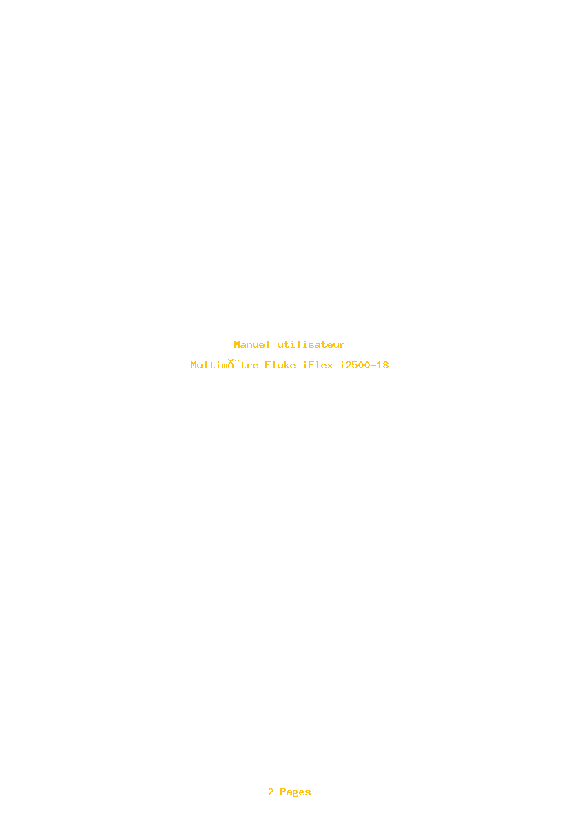 Page 1 de la notice Manuel utilisateur Fluke iFlex i2500-18